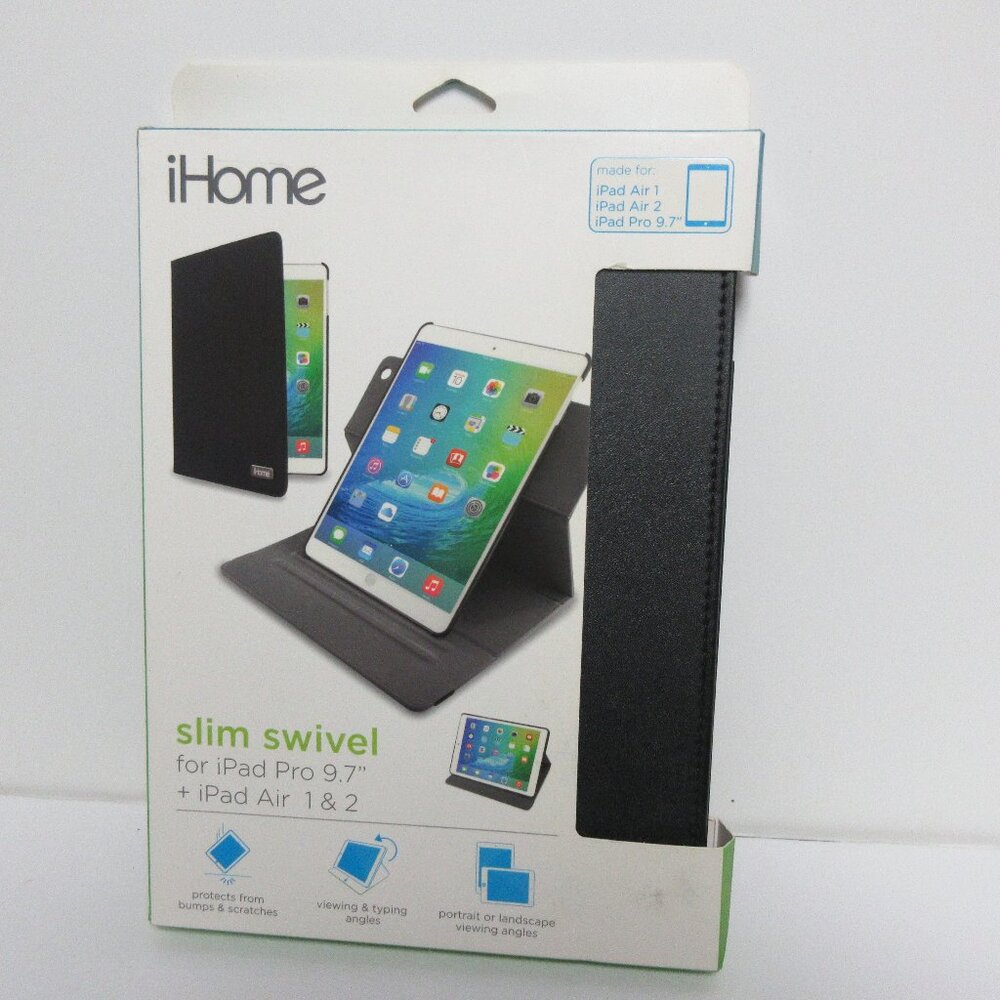 iHome Slim Swivel for iPad Air & Air 2 -Black Portrait or landscape viewing angl